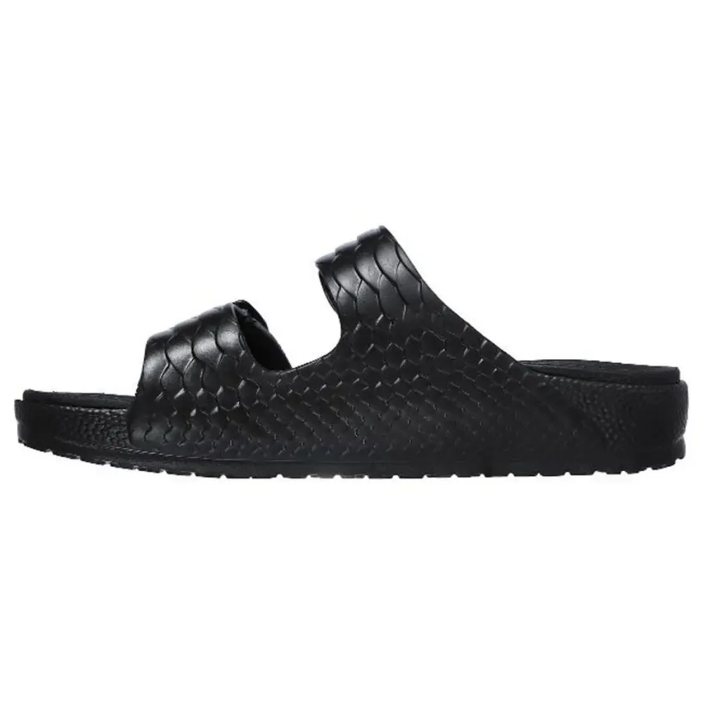 Skechers Women's Black Double Strap Slide Sandals - Picture 3 of 10